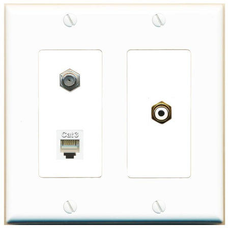 COAX PHONE RCA-WHITE Wall Plate [White]