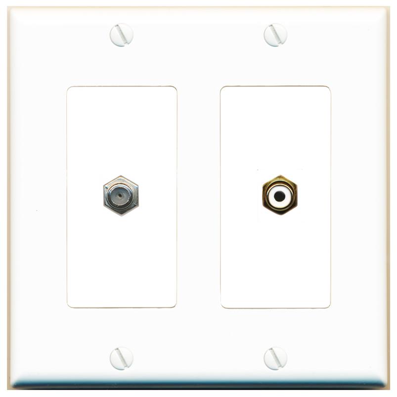 COAX RCA-WHITE Wall Plate [White]