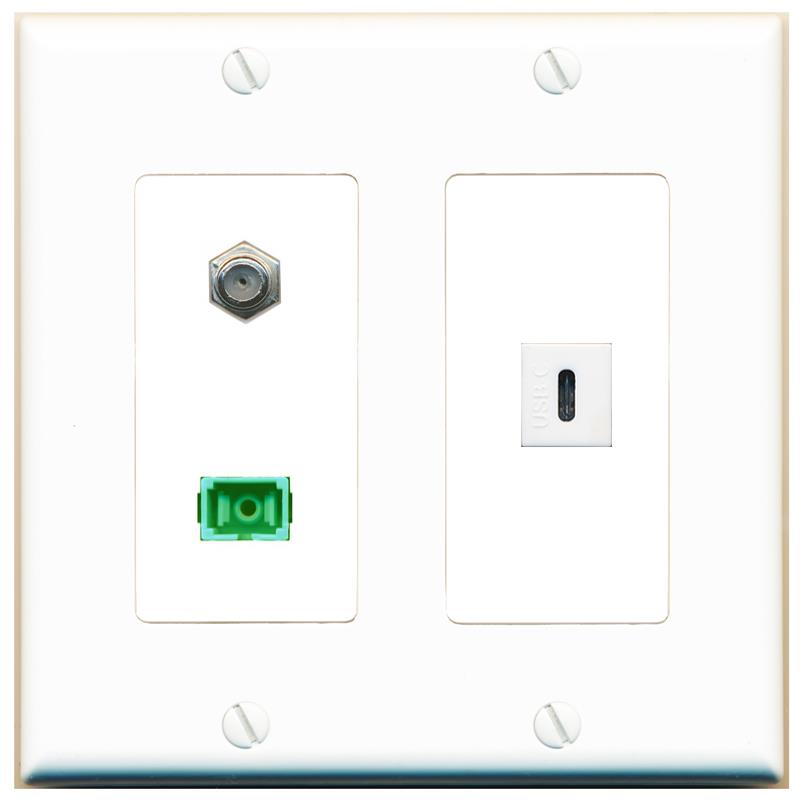 COAX SC-APC-SX USBC Wall Plate [White]