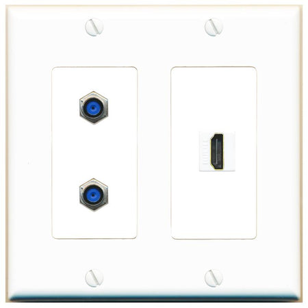 2 F81 HDMI Wall Plate [White]