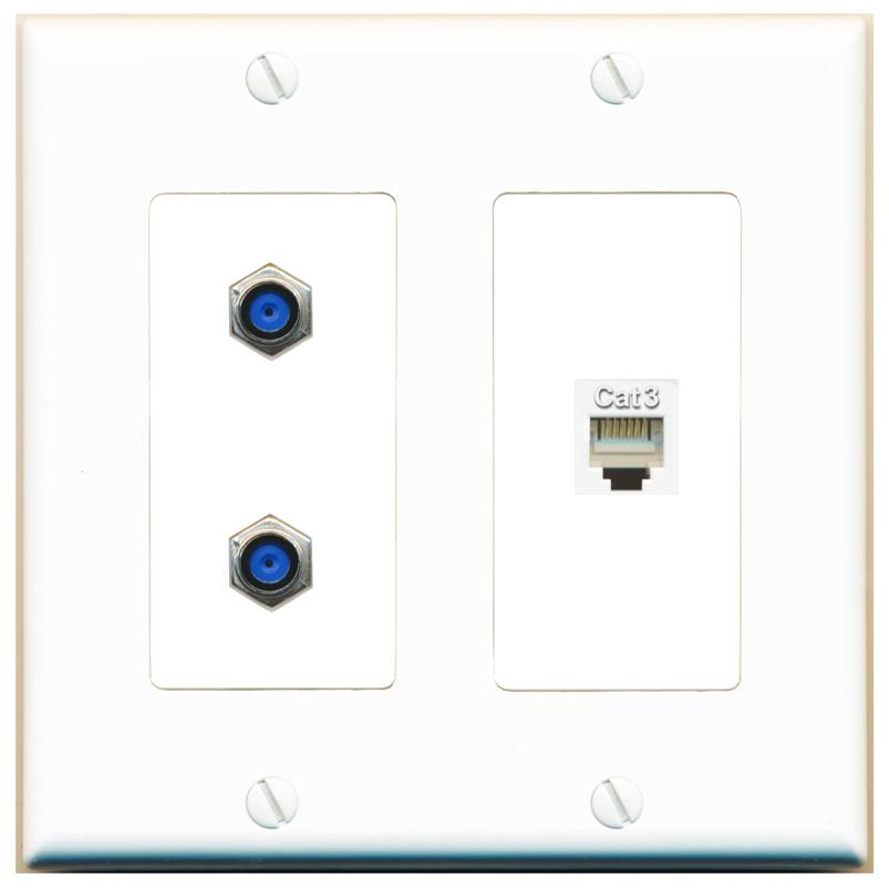 2 F81 PHONE Wall Plate [White]