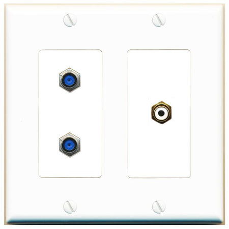 2 F81 RCA-WHITE Wall Plate [White]
