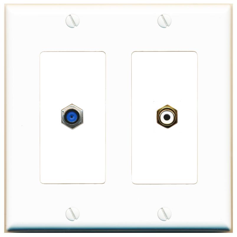 F81 RCA-WHITE Wall Plate [White]