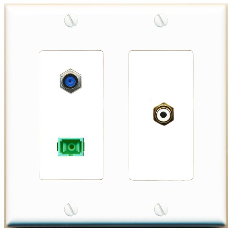 F81 RCA-WHITE SC-APC-SX Wall Plate [White]