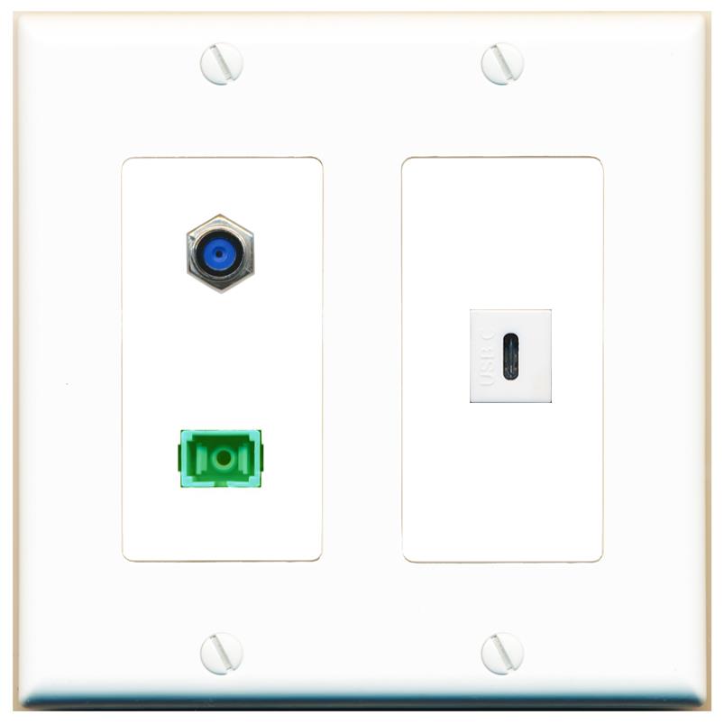 F81 SC-APC-SX USBC Wall Plate [White]