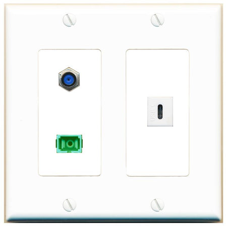 F81 SC-APC-SX USBC Wall Plate [White]