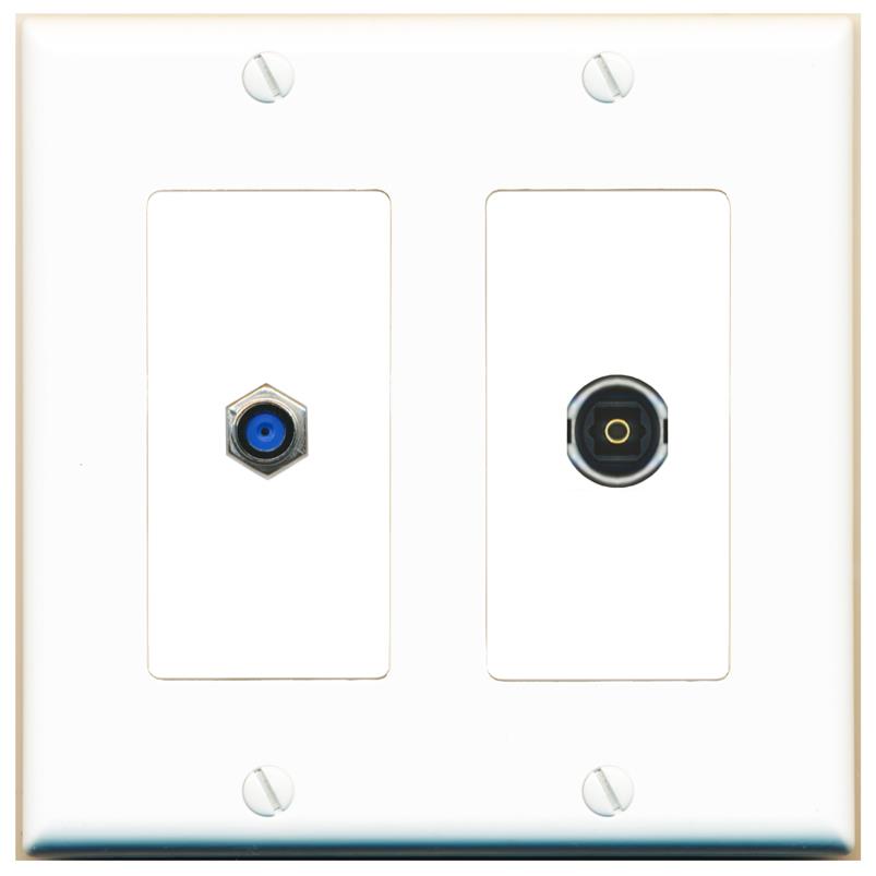 F81 TOSLINK Wall Plate [White]