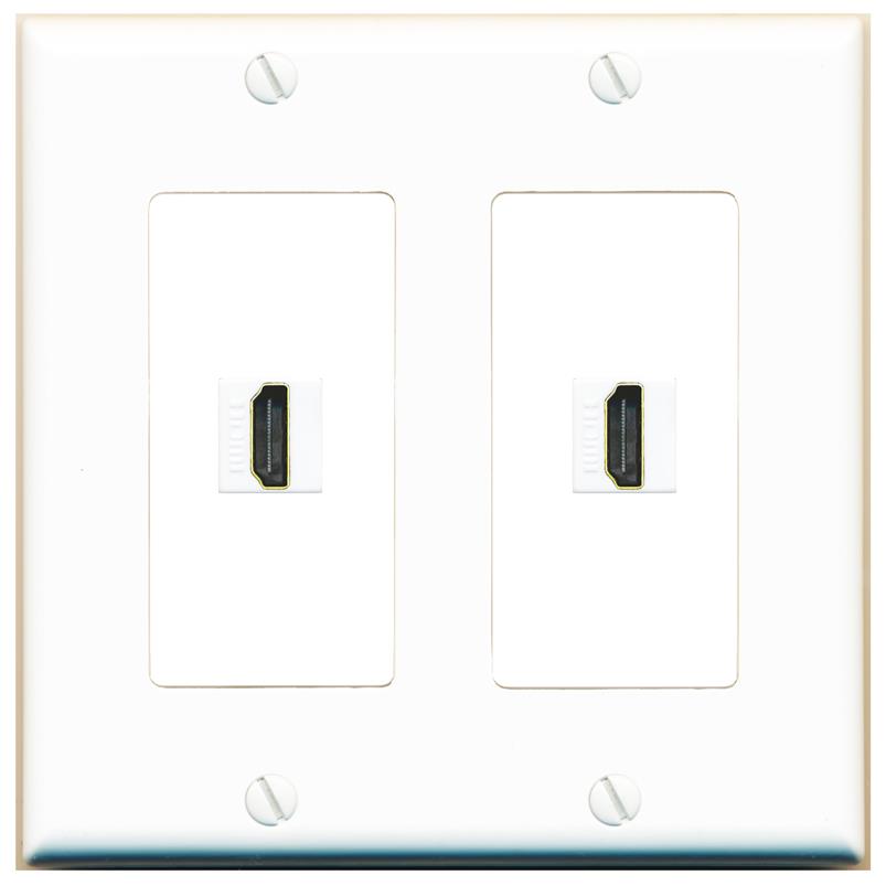 2 HDMI Wall Plate [White]