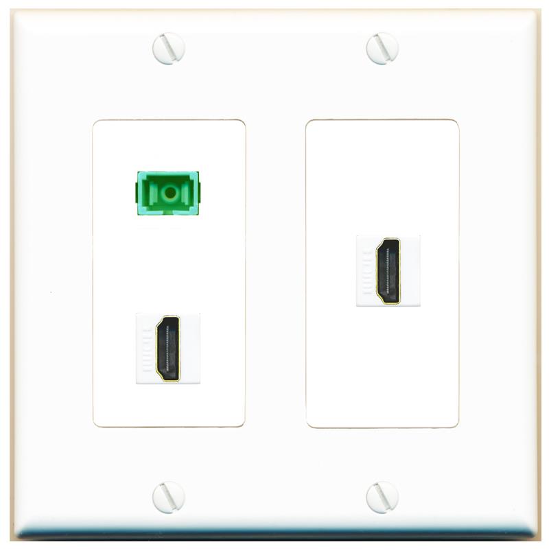 2 HDMI SC-APC-SX Wall Plate [White]