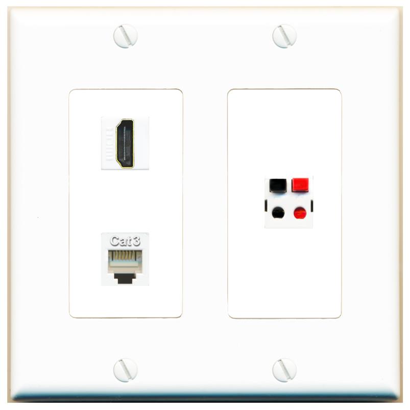 HDMI PHONE SPEAKER Wall Plate [White]