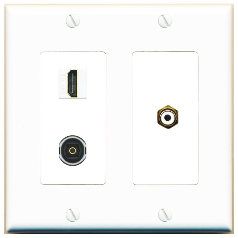 HDMI RCA-WHITE TOSLINK Wall Plate [White]
