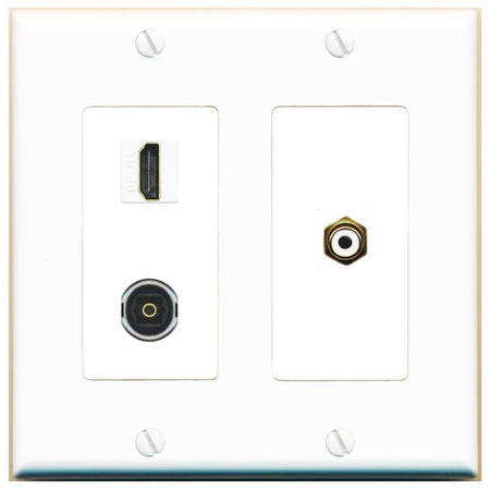 HDMI RCA-WHITE TOSLINK Wall Plate [White]
