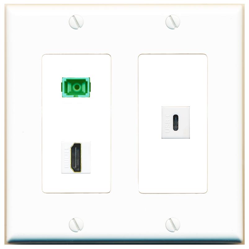 HDMI SC-APC-SX USBC Wall Plate [White]