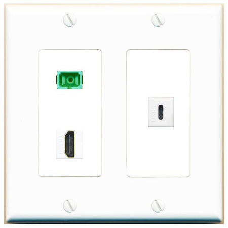 HDMI SC-APC-SX USBC Wall Plate [White]