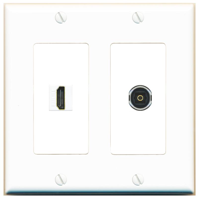 HDMI TOSLINK Wall Plate [White]