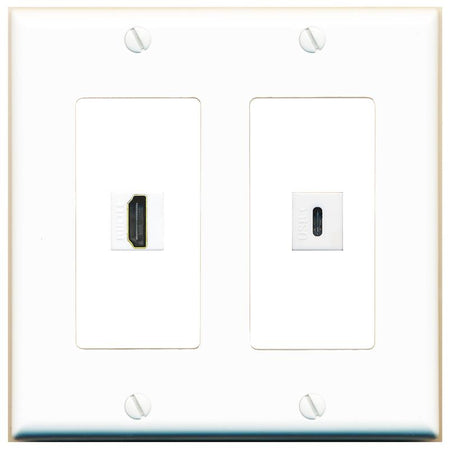 HDMI USBC Wall Plate [White]