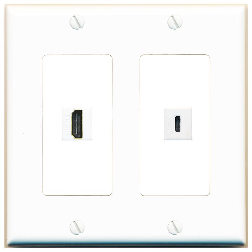 HDMI USBC Wall Plate [White]