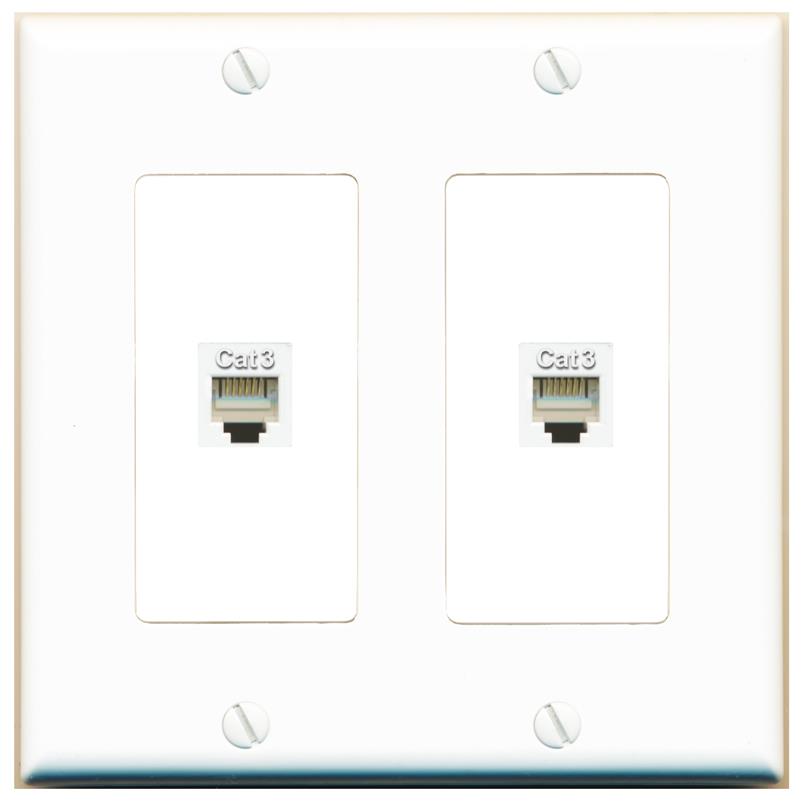 2 PHONE Wall Plate [White]