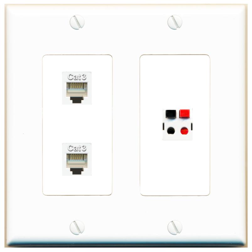2 PHONE SPEAKER Wall Plate [White]