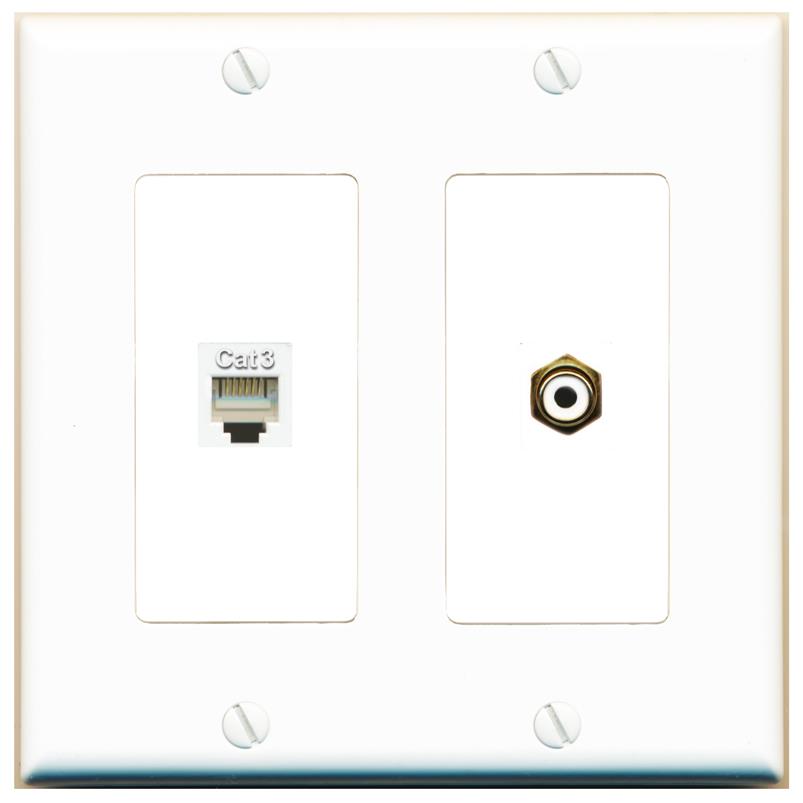 PHONE RCA-WHITE Wall Plate [White]