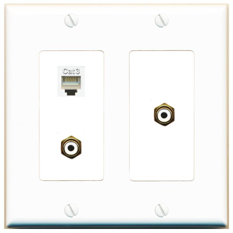 PHONE 2 RCA-WHITE Wall Plate [White]