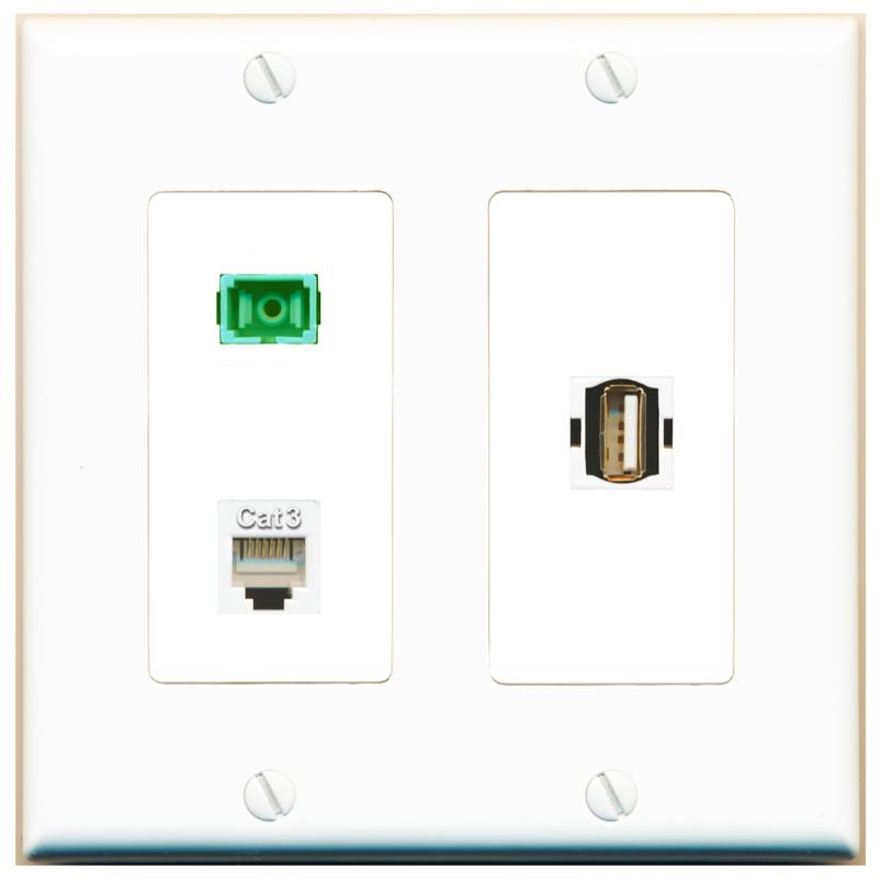 PHONE SC-APC-SX USB2 Wall Plate [White]