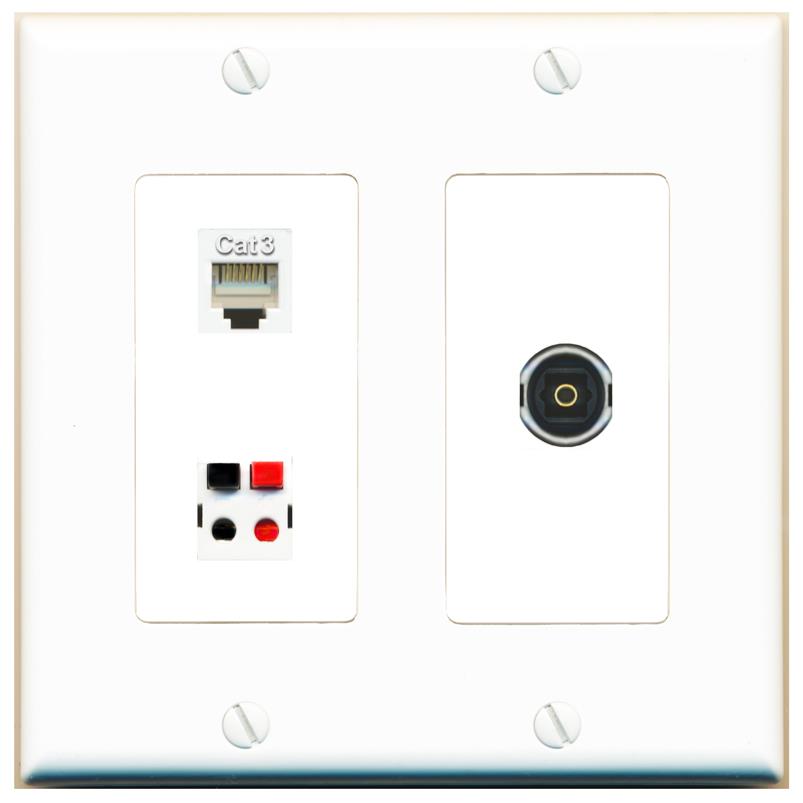PHONE SPEAKER TOSLINK Wall Plate [White]