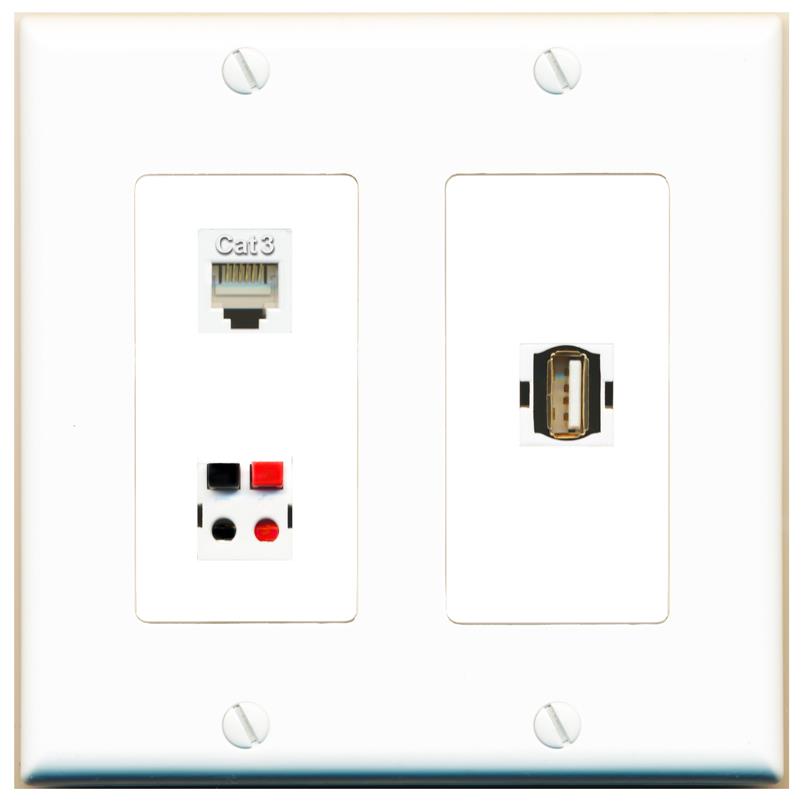 PHONE SPEAKER USB2 Wall Plate [White]