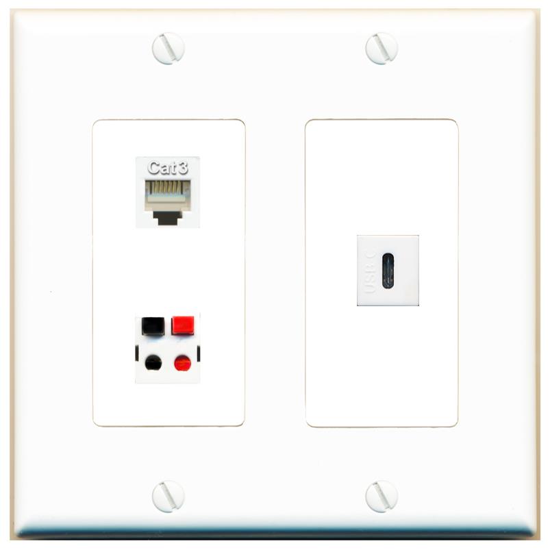 PHONE SPEAKER USBC Wall Plate [White]