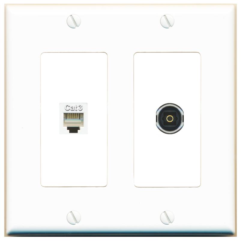 PHONE TOSLINK Wall Plate [White]