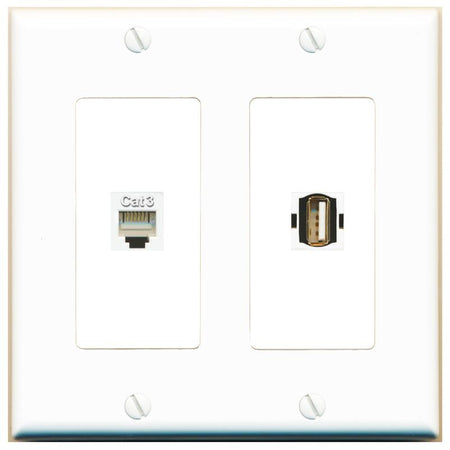 PHONE USB2 Wall Plate [White]