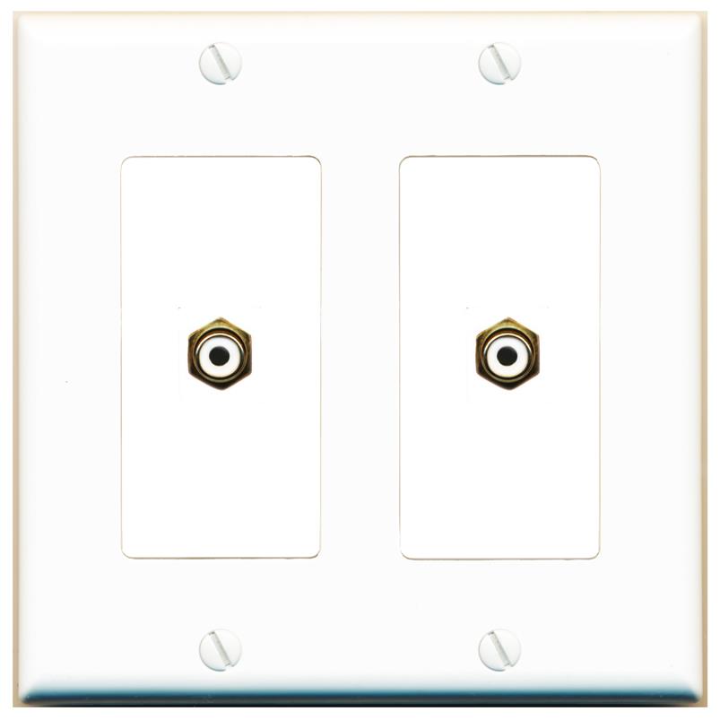 2 RCA-WHITE Wall Plate [White]