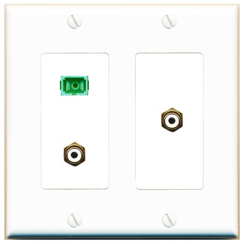 2 RCA-WHITE SC-APC-SX Wall Plate [White]