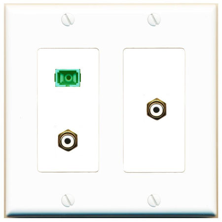 2 RCA-WHITE SC-APC-SX Wall Plate [White]