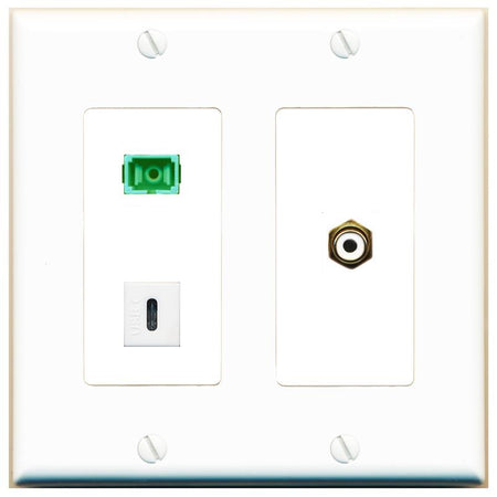 RCA-WHITE SC-APC-SX USBC Wall Plate [White]