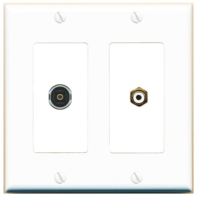 RCA-WHITE TOSLINK Wall Plate [White]