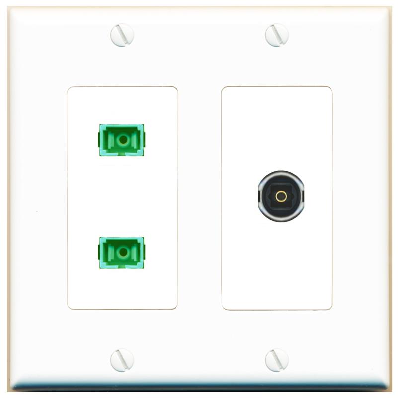 2 SC-APC-SX TOSLINK Wall Plate [White]