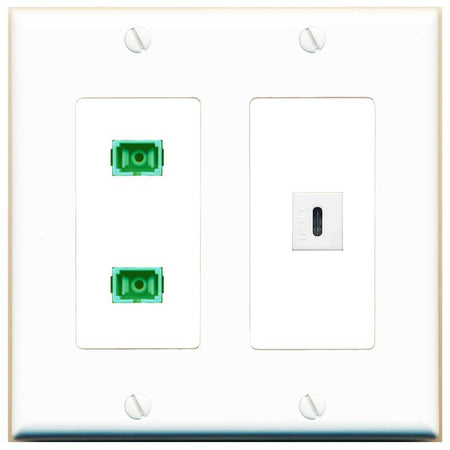 2 SC-APC-SX USBC Wall Plate [White]