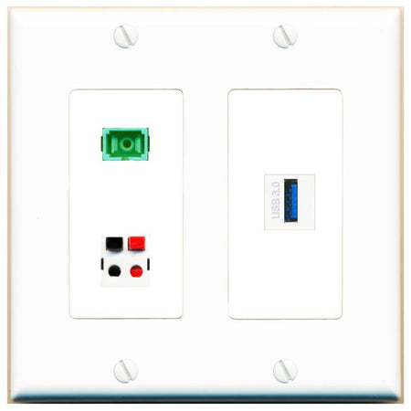 SC-APC-SX SPEAKER USB-3 Wall Plate [White]