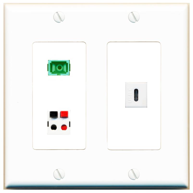 SC-APC-SX SPEAKER USBC Wall Plate [White]