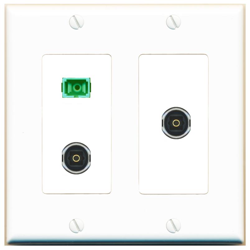 SC-APC-SX 2 TOSLINK Wall Plate [White]