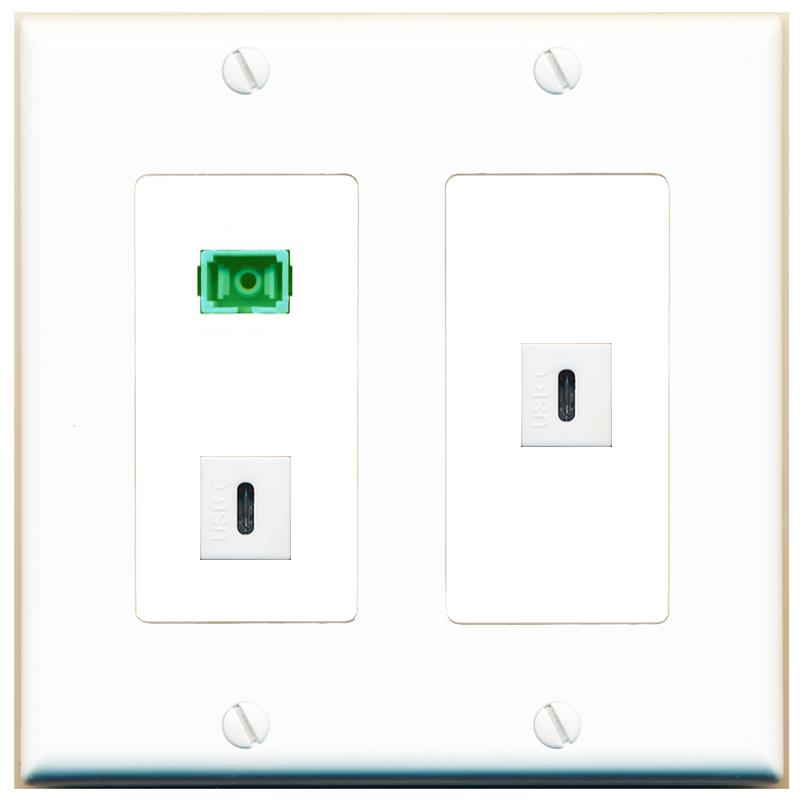 SC-APC-SX 2 USBC Wall Plate [White]