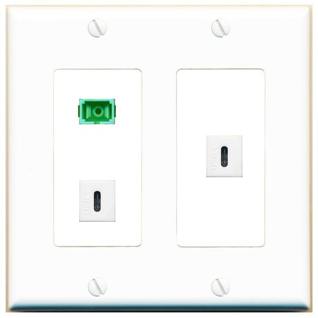 SC-APC-SX 2 USBC Wall Plate [White]
