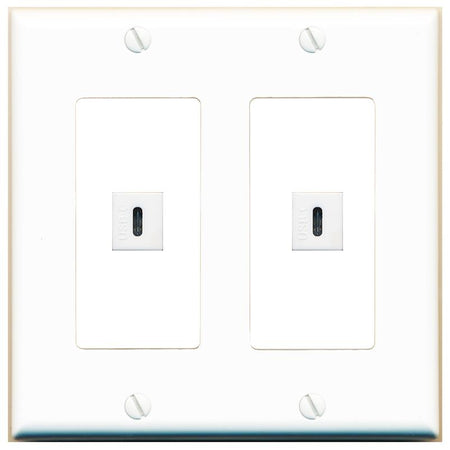 2 USBC Wall Plate [White]