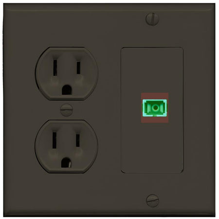 RiteAV SC-APC-SX Wall Plate with Round Power Outlet [Brown]