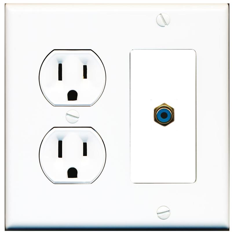 RCA-BLUE Wall Plate [White]