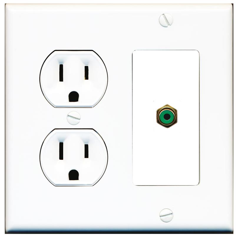 RCA-GREEN Wall Plate [White]