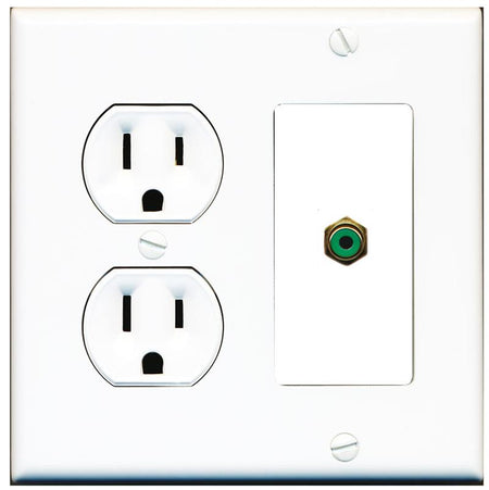 RCA-GREEN Wall Plate [White]