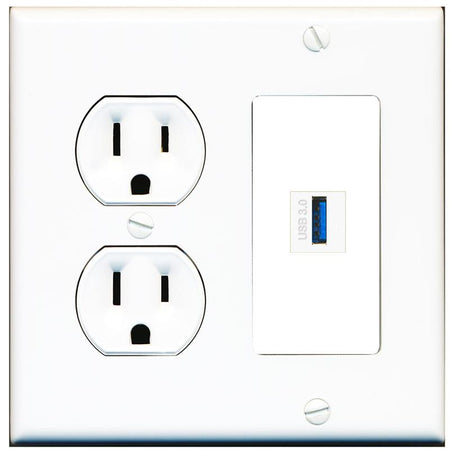 USB-3 Wall Plate [White]