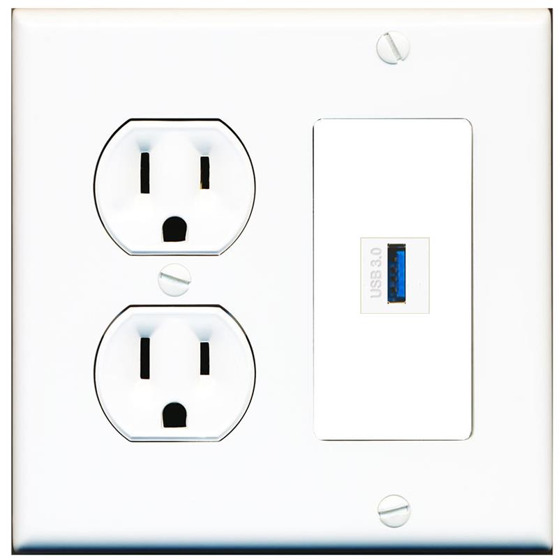 USB-3 Wall Plate [White]